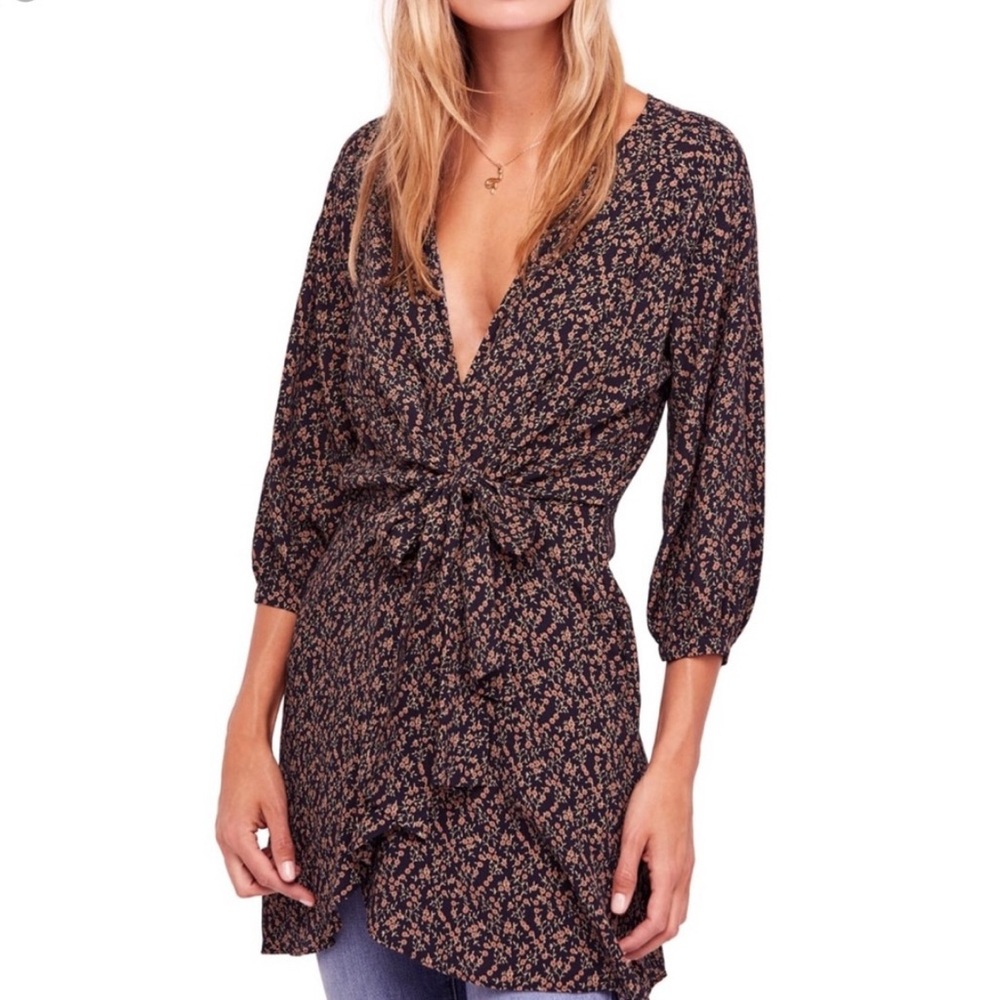 Free People Clara dark floral‎ tunic - Picture 5 of 12